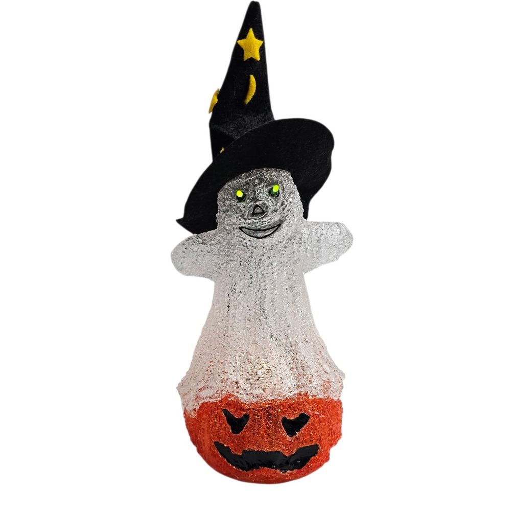 Halloween Ghost Pumpkin Witch Hat Light Up Decoration Figurine